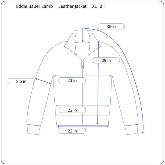 Eddie Bauer Jacket Black Soft Lamb Leather Jacket Coat Full Zip Mens XL Tall - Picture 3 of 10